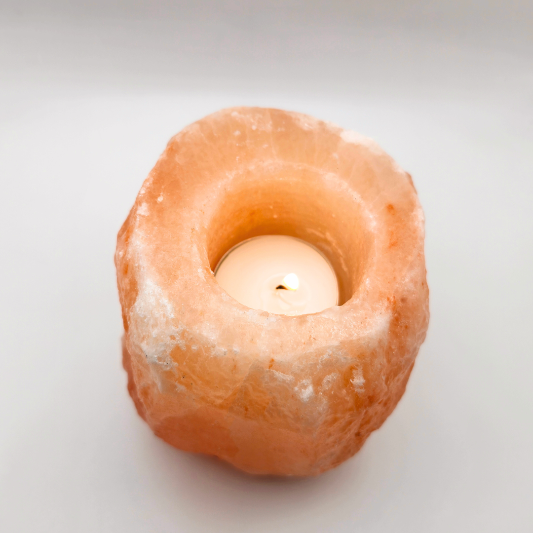 Bougeoir en Cristal de Sel de l’Himalaya – Lumière Apaisante et Naturelle