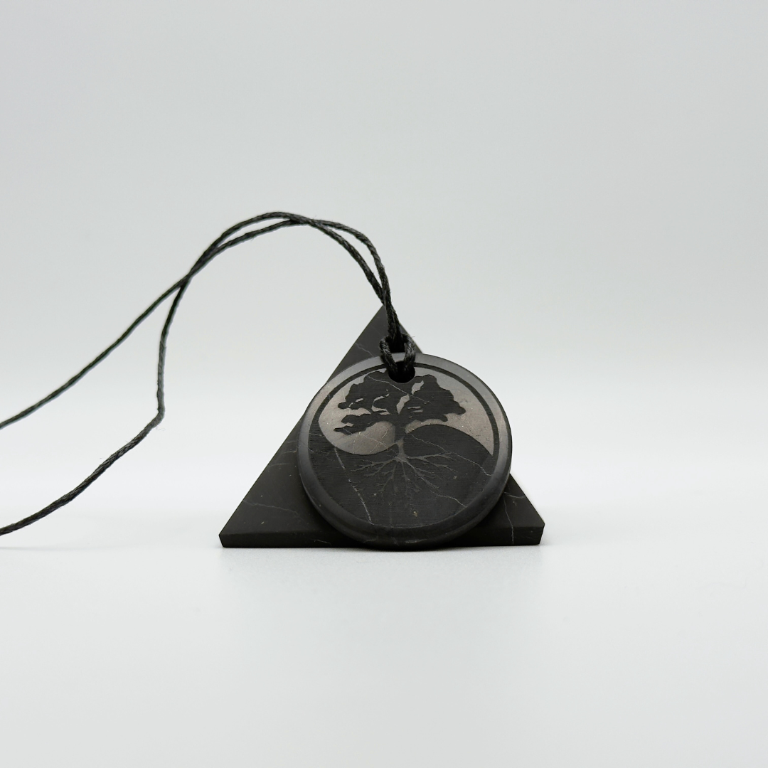 Pendentif en Shungite - Équilibre Yin et Yang